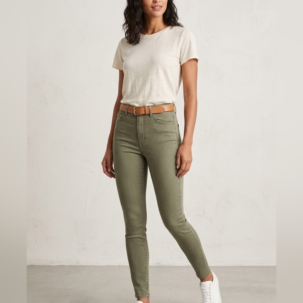 🌟H&M JEGGINGS & DENIM HIGH WAISTED JEANS GREEN